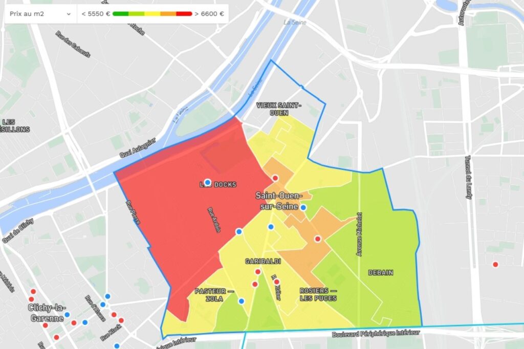 Prix de l'immobilier à Saint-Ouen d'après meilleursagents.com